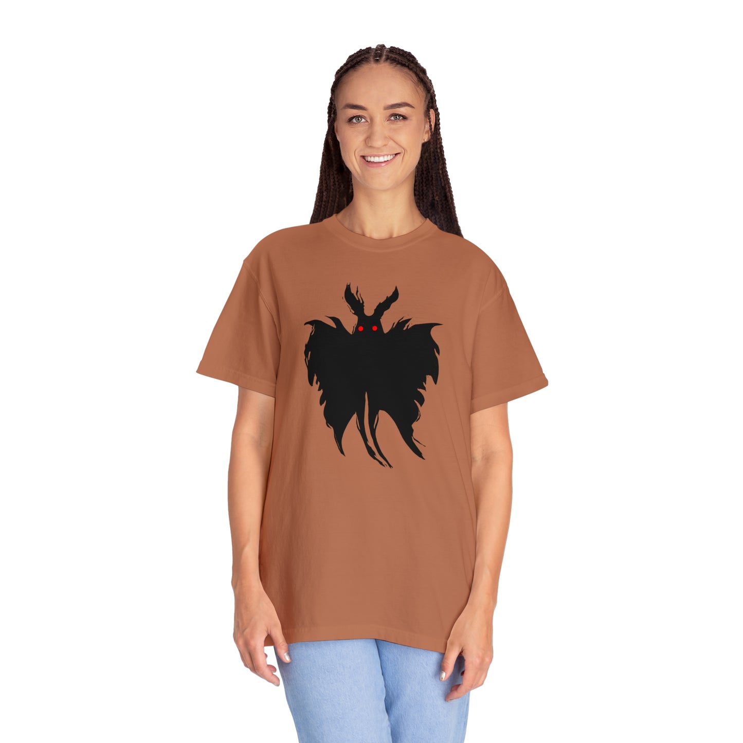 Creepy Unisex Mothman Silhouette Halloween T-Shirt - Comfort Colors Spooky Season Cryptid T-shirt