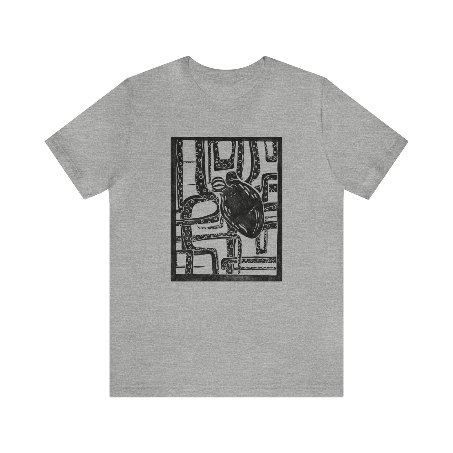 Unisex Crewneck Geometric Octopus T-Shirt - Bella + Canvas 3001 / Unique Nautical Graphic Tee